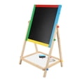 thumbnail image 3 of Caballete de arte multifuncional de madera para niños, dos en uno, tablero de dibujo blanco y negro de doble cara, caballete para niños pequeños, 3 of 5