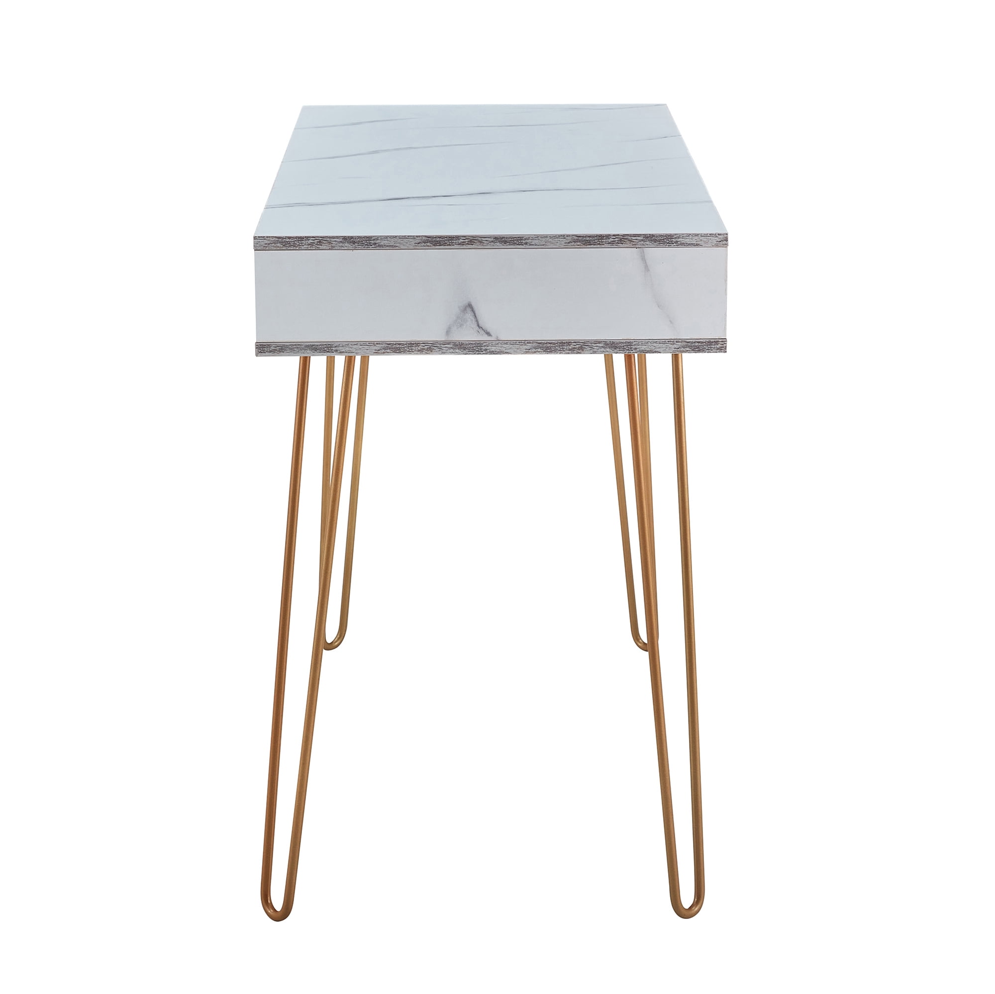 Private Jungle Beauty Table Consoles Table Side end Table Modern Marble MDF top,with Sturdy glod Metal Legs for Bedroom, Living Room, Dining Room, Kitchen,white Private Jungle Beauty Table Consoles Table Side end Table Modern Marble MDF top,with Sturdy glod Metal Legs for Bedroom, Living Room, Dining Room, Kitchen,white
