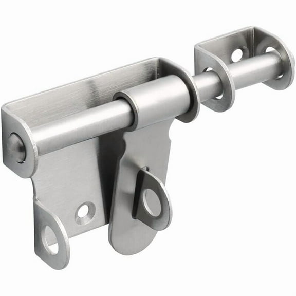 Latches and Locks Exterior Door Latch, Sliding Door Lock with Padlock Hole Exterior or Interior Door Lock, 12 CM Brushed Stainless Steel Door Latches