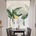 thumbnail image 3 of Palm Leaves Tropical Tie Up Curtains 45 Inches Long, Kitchen Window Curtains Over Sink, Green Botanical Summer Linen Small Window Curtains Shade Balloon Curtains Valances for Bedroom/Cafe 34"x45", 3 of 8