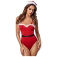 thumbnail image 1 of Vestido de Navidad sexy de una pieza para mujer Body rojo de una pieza Lencería sexy Fridja nalpqowj5475, 1 of 8