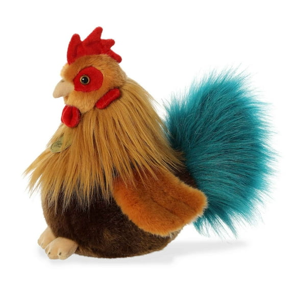 Aurora - Small Brown Miyoni - 8" Rooster - Realistic Stuffed Animal