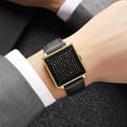 thumbnail image 3 of Square Men's Luxury Watches Fashion Creative Multifunctional Waterproof Wristwatch, Stainless Steel or Gold and Silver - Toned Leather Strap Gifts for Men, 3 of 11