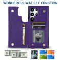 thumbnail image 5 of Allytechgroup PU Leather Case for Samsung Galaxy S25 Ultra, Built-in Shoulder Strap Credit Card Slot Wallet Phone Case Shockproof Full Body Protective for Samsung Galaxy S25 Ultra, Purple, 5 of 8