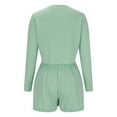 thumbnail image 5 of Up to 35% off Women's Tops Two Piece Set 2025 Summer Lounge Tracksuit Outfits Shorts And Short Sleeve Tops Knitted Clothes Ndbuld Green L, 5 of 7