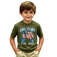 thumbnail image 5 of Boys Tshirts 250Th Anniversary Graphic Tee Comfortable Casual Print Shirt Boys' Tops Army Green 2-3 Years, 5 of 5