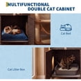 thumbnail image 5 of Double Litter Box Enclosure Furniture, Handwoven Rattan Hidden Cat Litter Box for 2 Cats with Washable Mat & Hooks, Coffee Brown, 5 of 9