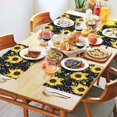 thumbnail image 2 of Rustic Vintage Sunflower Placemats Set of 4, 12x18 Inch Boho Floral Table Mats with Bees and Butterflies, Washable Farmhouse Linen Dining Decor, Yellow Country Bloom for Summer Autumn, 2 of 6