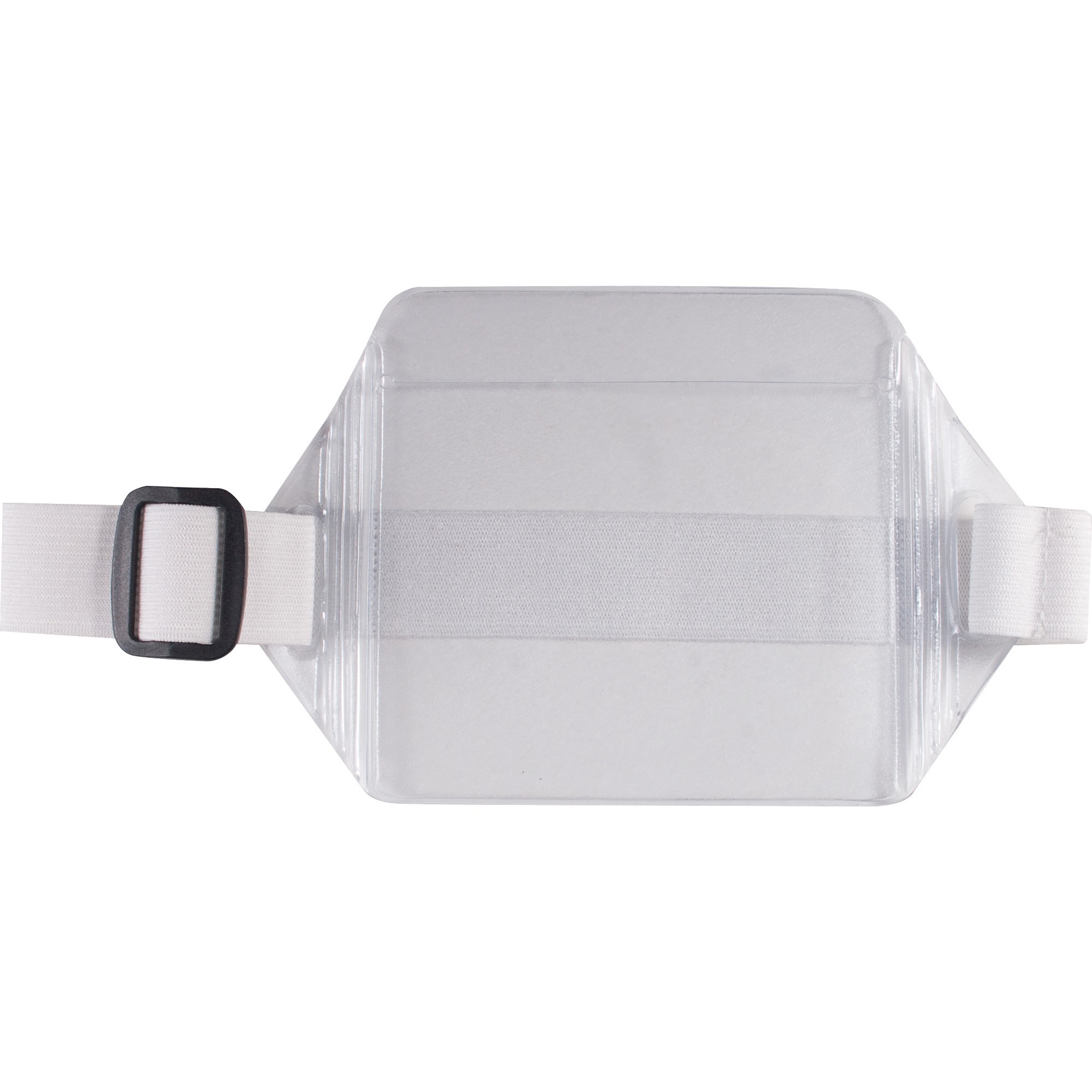 "Horizontal Arm Badge Holder, 5.5 X 3.88, Textured Clear/white, 12/box