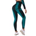 thumbnail image 5 of WLJ Women Color Block High Waist Butt Lift Tummy Control Yoga Pants, 5 of 7