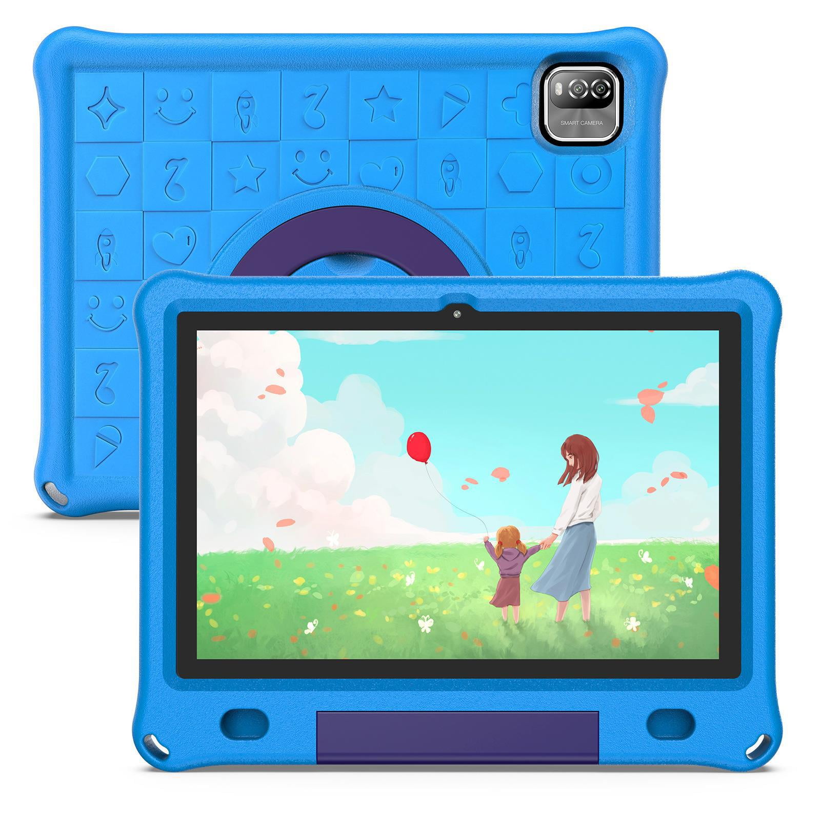 T&C 10.1 Inch Kids Tablet PC, IPS Screen + Capacitive Multi Touch, Powered by New Android 12- 3GB Ram + 64GB Rom- Blue Case