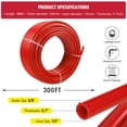 thumbnail image 2 of Tubo PEX Likeem PEX-B de 1/2 pulgada y 91 m, barrera de oxígeno, roja, 2 of 9