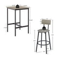 thumbnail image 5 of Dining Table Set for 2,Kitchen & Dining Room Tables Breakfast Nook Bar Table Set with 2 Bar stools PU Soft seat with Backrest 23.62'' W x 23.62'' D x 35.43'' H,Grey, 5 of 7