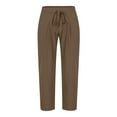 thumbnail image 3 of Men's Classic-FIT Summer Casual And Comfortable Drawstring Pocket Elastic Waist Pants Casual Pants for Men Brown M, 3 of 5