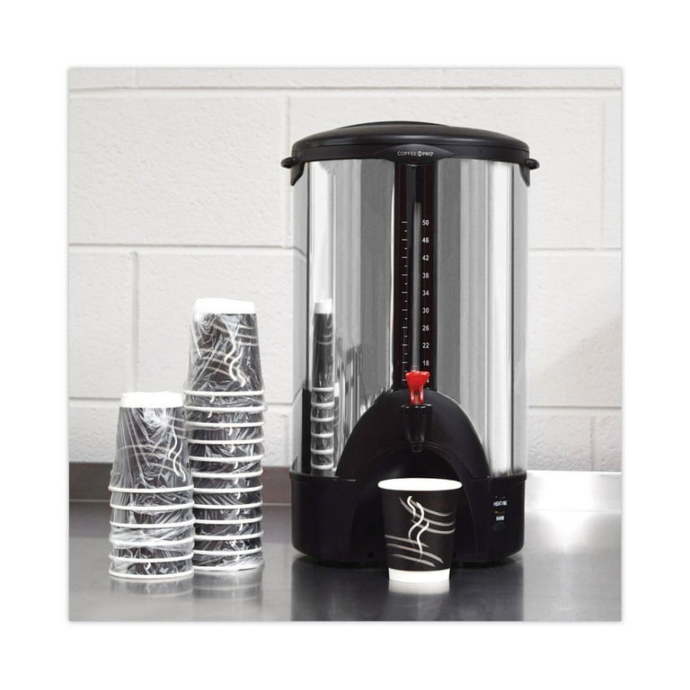Coffee Pro CP50 Urn/Coffeemaker, 50-Cups, 12-Inch x16-1/2-Inch x22-Inch ,  Stainless Steel