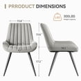 thumbnail image 5 of Modern Dining Chairs Set of 2, Upholstered Fabric Kitchen Chairs with Thick Cushions and Sturdy Metal Legs, 300 lbs Capacity, 5 of 8