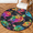 Multicolour 2, variant on CURLYOOT Round Rug 3ft Beach Area Rug, Washable Circle Mat Non Slip Floor Carpet Mat, Rustic Starfish Seashell Soft Indoor Rugs for Entryway Living Room Dining Room Bedroom