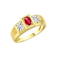 thumbnail image 3 of RYLOS Men's Rings 14K Yellow Gold Classic 6X4MM Oval Gemstone & Diamond Designer Ring Ruby July Birthstone Rings For Men, Gold Rings Size 8, 3 of 7