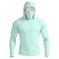thumbnail image 2 of Nestiefly UPF 50 Long Sleeve Men Rash Guard, UV Sun Protection Shirts Lightweight Hoodies for Hiking Fishing with Mask Mint Green 2XL, 2 of 10