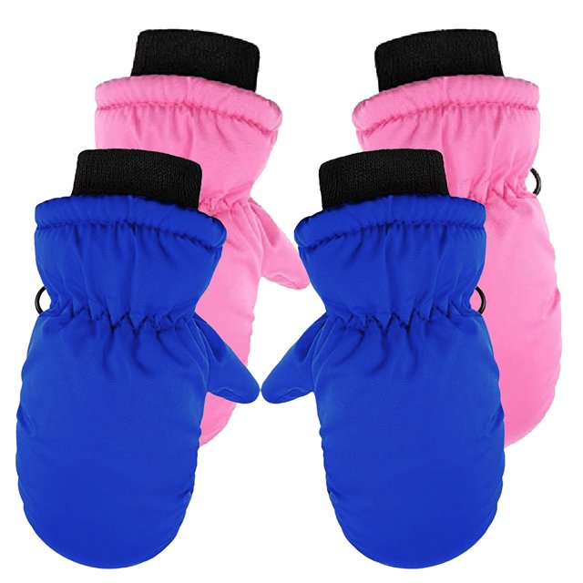 2 Paires de Gants de Ski d'Hiver Imperméables pour Enfants Garçons Filles