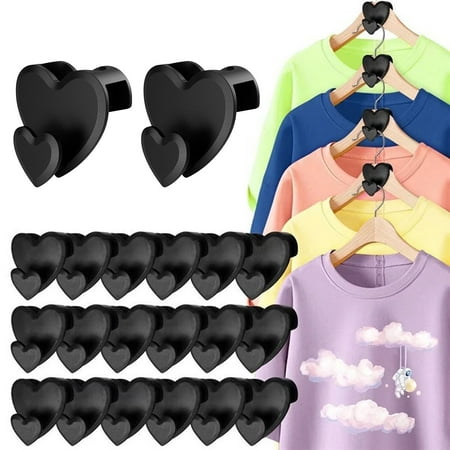 

Wall Hooks 4/8/20pcs Clothes Hanger Connector Hooks Home Tool Space Hanger Hook 40PC Space Love Heart Shape Hanger Hook