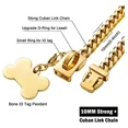 thumbnail image 2 of Collar De Cadena De Perro Dorado, Cadena De Eslabones Cubano, 2 of 7