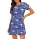 thumbnail image 1 of Fotbe Flamingo Bata de Dormir para Mujer con Estampado, Camisón de Algodón de Manga Corta, Ropa de Dormir Casual, 1 of 6