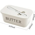 thumbnail image 5 of Large 6.5x3.8Inch Butter Dish with Knife -Plastic Butter Keeper, Dishwasher Safe Top Rack, Integrated Spreader & Lid for Countertop, White, 5 of 5