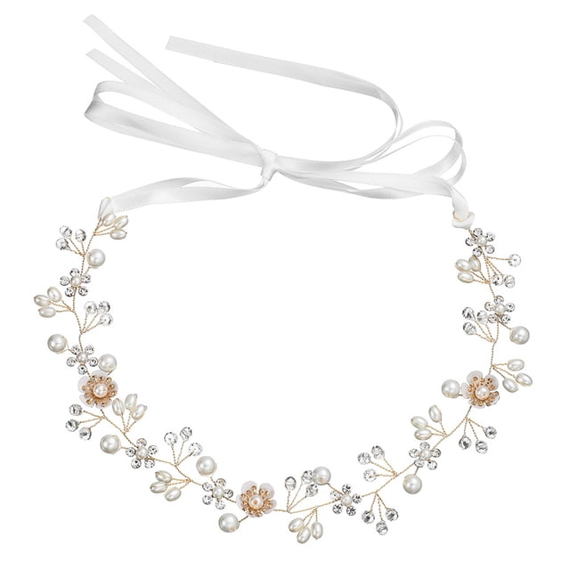 Qarigey Diadema decorativa para mujer, banda para el pelo nupcial, tocado de boda, joyería, fiesta, decoración, cuentas, accesorio de ropa Ropa, zapatos y accesorios Miscelánea Oro Qarigey AP012843-01