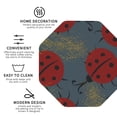 thumbnail image 3 of Sigee Ladybug for Water-Resistant, Heat-Resistant, Non-Slip Leather Coasters Set, Ideal for Coffee Table, Office, Bar, Home Decor-Octagon, 3 of 6