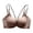 Coffee, variant on Women's Front Closure Wireless Push Up Bra Set Seamless Comfort Support Everyday Wear Lace Design Non Padded Soft
