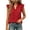 Red, variant on Summer Tops for Women Ruffle V-Neck Sleeveless Blouse Elegant Solid Color Flutter Lightweight Breathable Casual