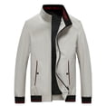 thumbnail image 1 of Chaqueta con capucha sólida con cuello alto para hombre Abrigo de manga larga con bolsillo Zipoer Pompotops oipoqjl37683, 1 of 1
