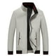thumbnail image 1 of Chaqueta con capucha sólida con cuello alto para hombre Abrigo de manga larga con bolsillo Zipoer Pompotops oipoqjl37686, 1 of 4
