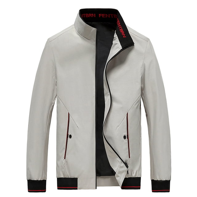 Chaqueta con capucha sólida con cuello alto para hombre Abrigo de manga larga con bolsillo Zipoer Pompotops oipoqjl37683