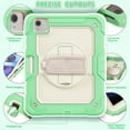 thumbnail image 5 of iPad Air 4th Gen Case, iPad Air 10.9 Case, iPad Pro 11 Case, Dteck Heavy Shockproof Case with Built-in Screen Protector Rotating Stand Cover with Adjustable Hand Strap/Shoulder Strap,Green, 5 of 6