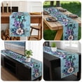 thumbnail image 6 of Spring Purple Flowers Table Runner 36 Inches Long, Floral Mottled Teal Wall Retro Kitchen Coffee Dining Table Decoration for Home Party Birthday Wedding Home Decor 13x36 Inches, 6 of 8