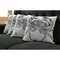 thumbnail image 2 of Ambesonne Vintage Throw Pillow Cover 4 Pack, Seafood Theme Design, 20", Black and White, 2 of 6