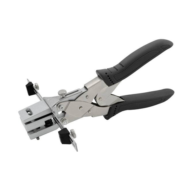 Perforadora de forma ovalada, perforadora de ranuras, perforadora de metal, perforadora de un solo orificio para PVC, etiquetas de equipaje, tarjetas