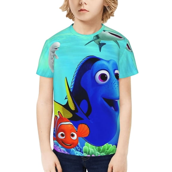 Finding Nemo Boys Girls T-Shirts Graphic Print Short Sleeve Tops Casual Crew Neck T-Shirt Streetwear for Youth Kids