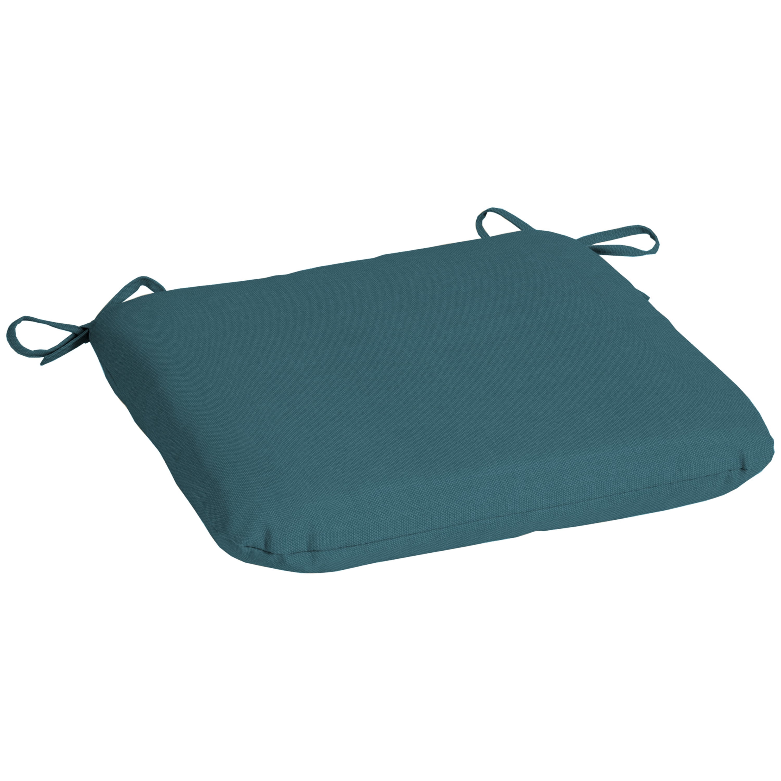 Mainstays 15.5" x 17" Solid Teal Rectangle Outdoor Seat Pad (2 Pack