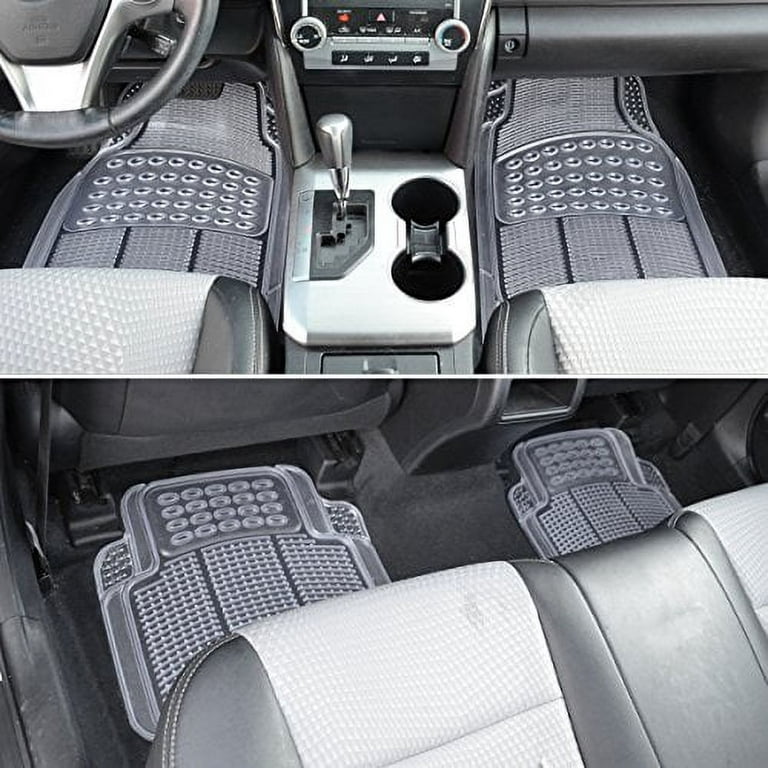 BDK MT-654-CL Clear Car Floor Mats, 4 Pieces Set Trimmable to Fit Semi  Custom