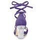 thumbnail image 4 of Sandalias Terciopelo Tacón De Bloque Transparente Cordón Arriba Para Mujeres Morado 40, 4 of 7