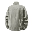 thumbnail image 4 of GrmtClth Men's Windbreaker Stand Collar Zip Up Jacket Lightweight Casual Breathable Sun Protection Coat Quick Dry Solid Color For Outdoor Hiking Daily Wear Light Gray 2XL, 4 of 5