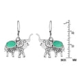 thumbnail image 5 of AeraVida Majestic Thai Elephant Green Turquoise Inlays .925 Sterling Silver Earrings, 5 of 5