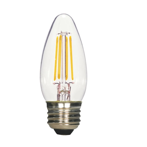 2Pk - Satco 4.5w 120v B11 LED Filament 5000k Natural Light E26 Dimmable Bulb