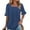 Blue, variant on Womens Fashion Blouses Notched V Neck Puffer Short Sleeve Shirt Polka Dot Tops Dressy Shirts