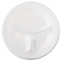 Dart Laminated Foam Dinnerware, Plate, 3-Comp, 10 1/4", White, 125/Pk, 4 Pks/Ctn (10CPWQR)
