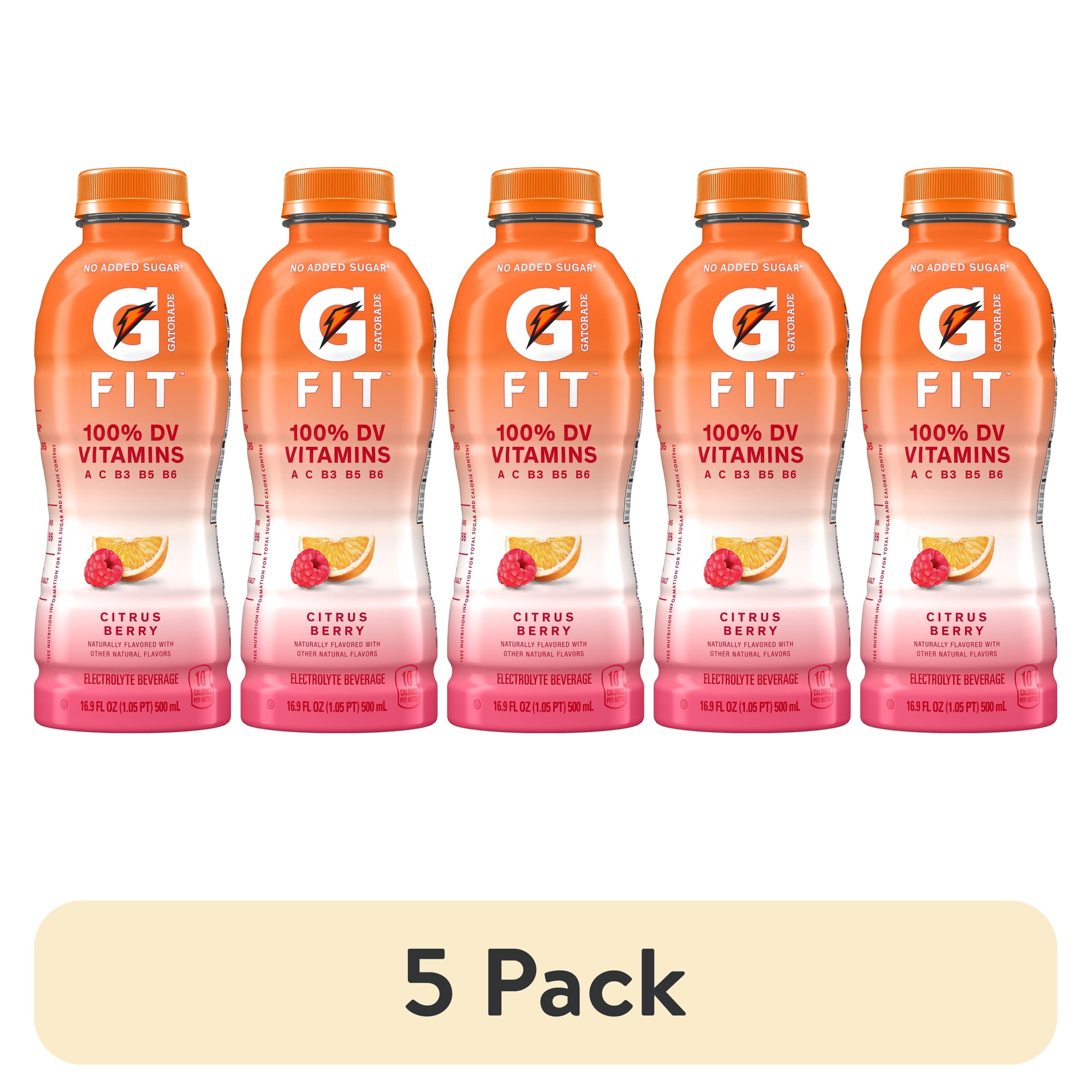 (5 pack) Gatorade Fit Citrus Berry Sports Drink, 16.9 fl oz, 1 Count Bottle