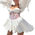 thumbnail image 4 of Elegant Off-shoulder Dress with Ruffled Bandage for Women, 4 of 5
